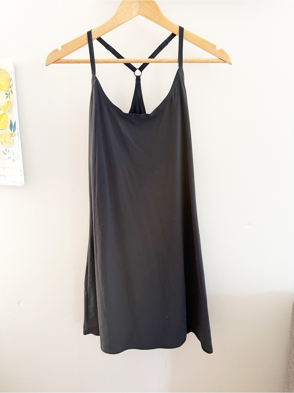 Outdoor Voices Black Strappy Slip Dress lined with shorts tennis dress racerback